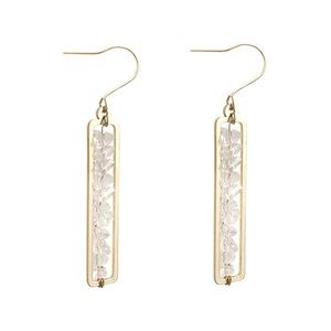 Gold-tone & Faux Crystal Drop Earrings